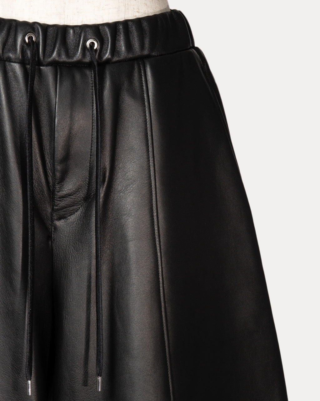 Wide Leather Shorts