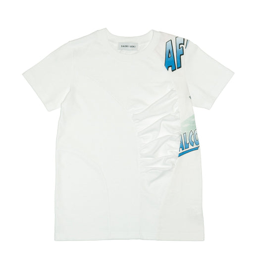 Cotton Gather T-Shirt / White Multi