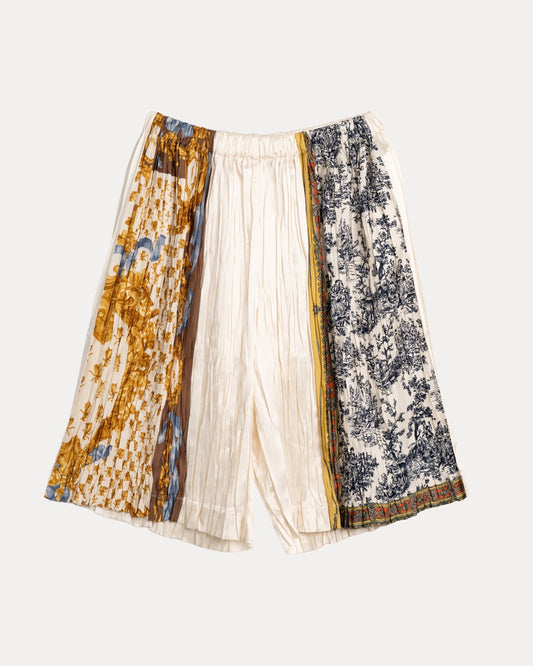 ”pleated” Vintage Scarf Shorts