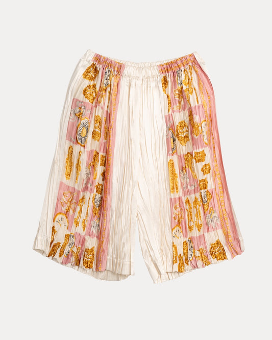 ”pleated” Vintage Scarf Shorts