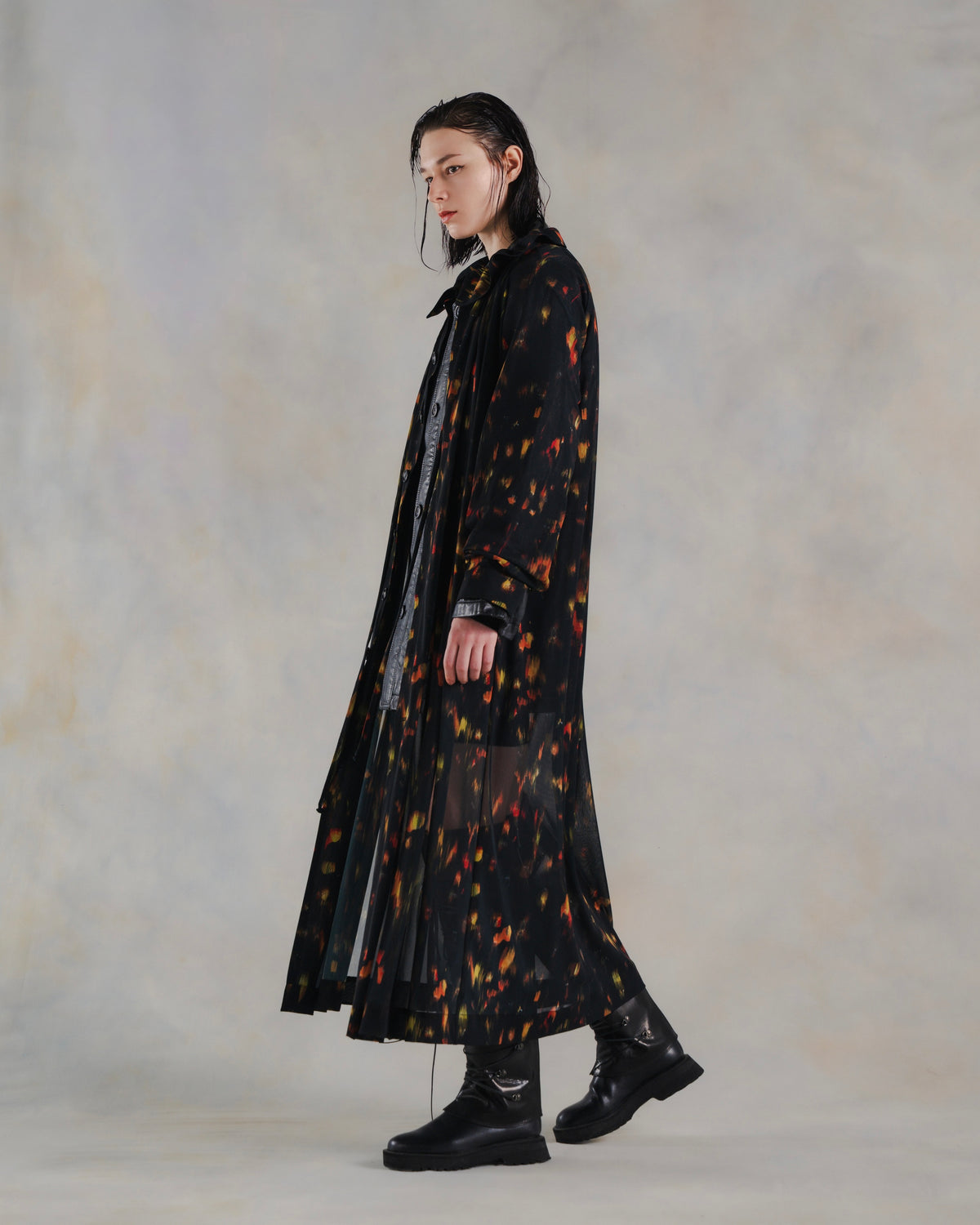 Printed Knit Coat