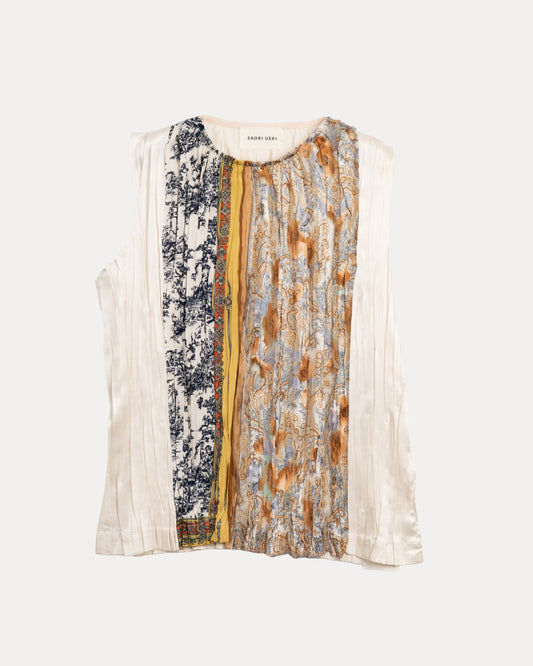 "pleated" Vintage Scarf Pullover