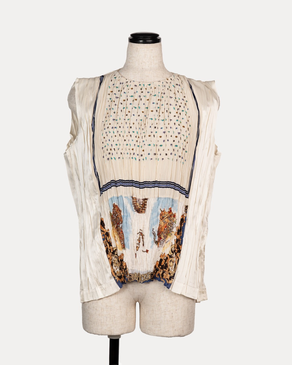 "pleated" Vintage Scarf Pullover