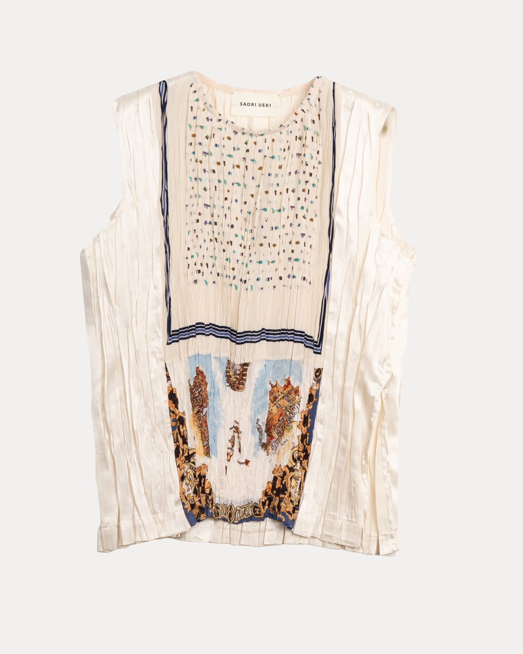 "pleated" Vintage Scarf Pullover