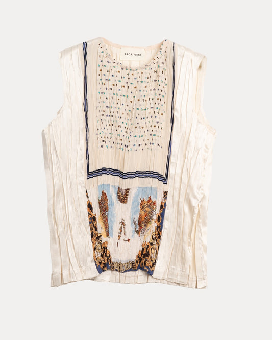 "pleated" Vintage Scarf Pullover