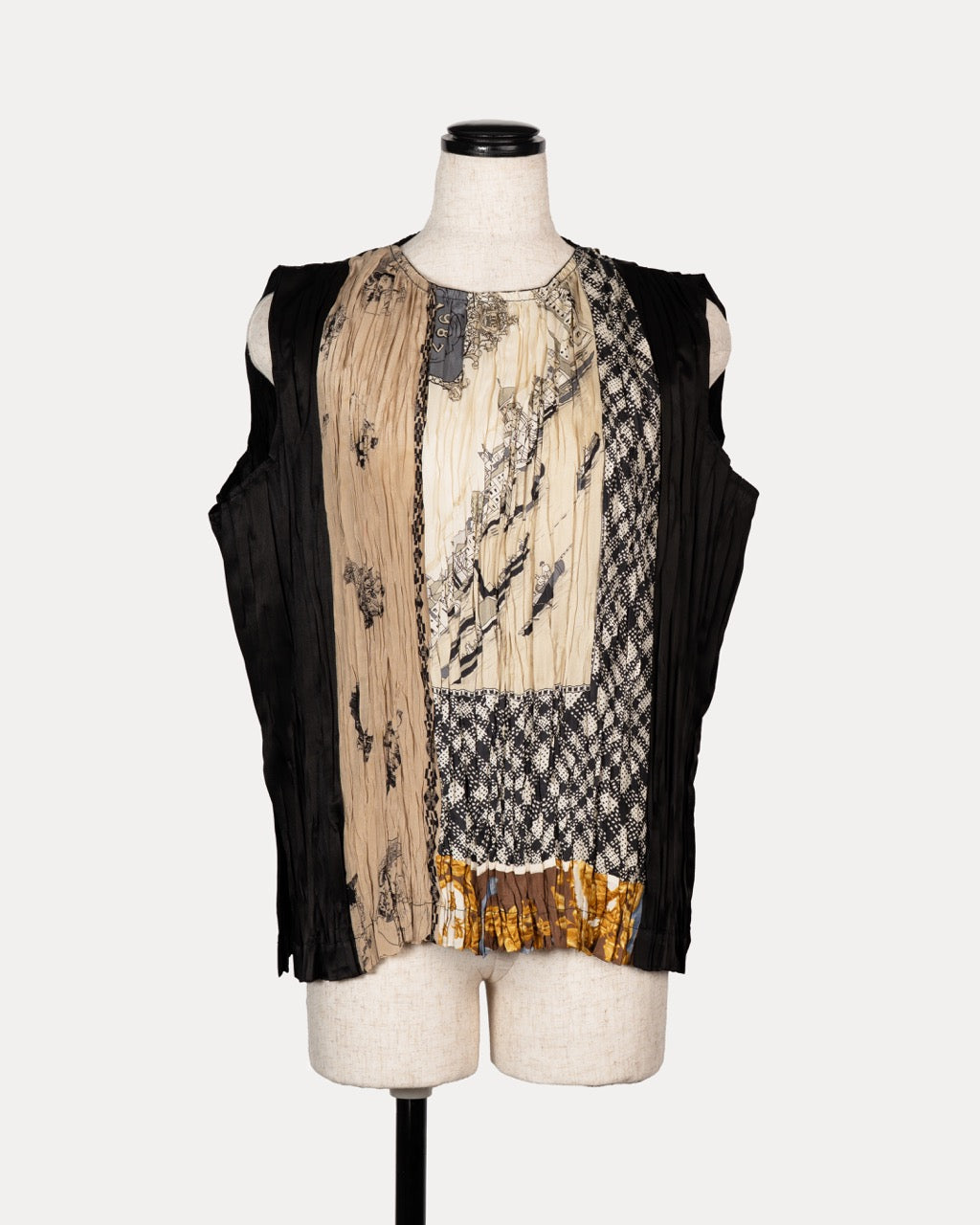 "pleated" Vintage Scarf Pullover