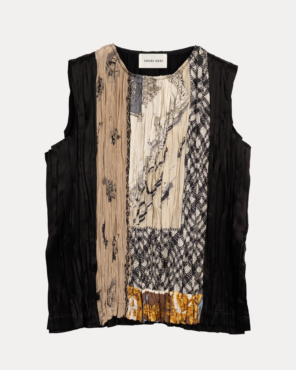"pleated" Vintage Scarf Pullover
