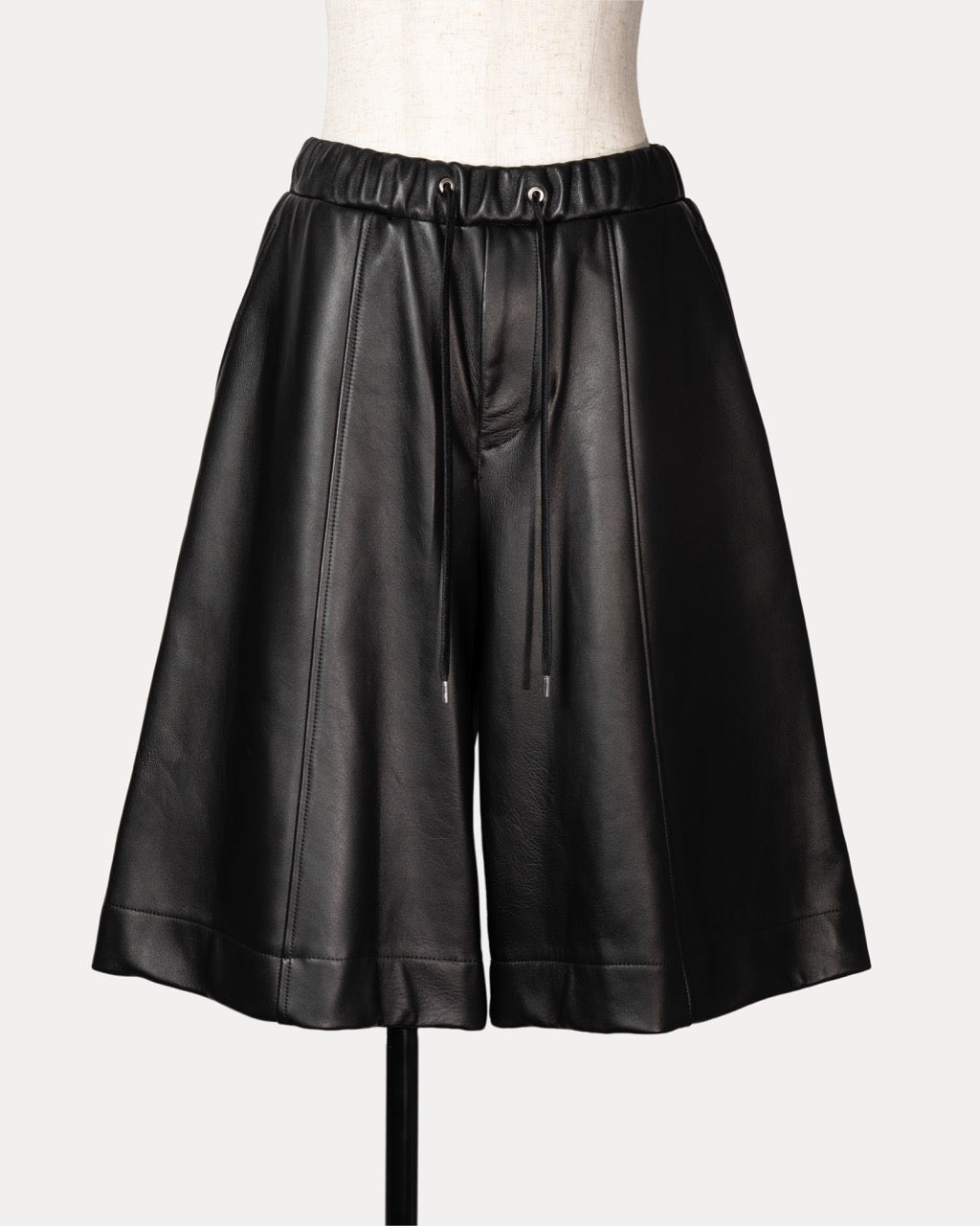 Wide Leather Shorts