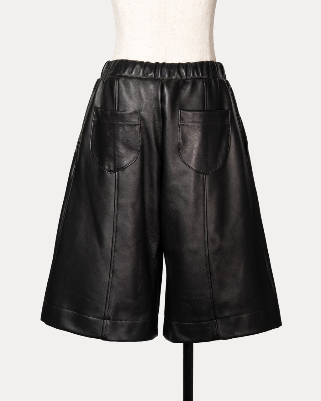 Wide Leather Shorts