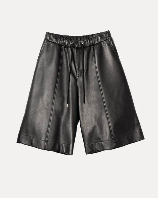 Wide Leather Shorts