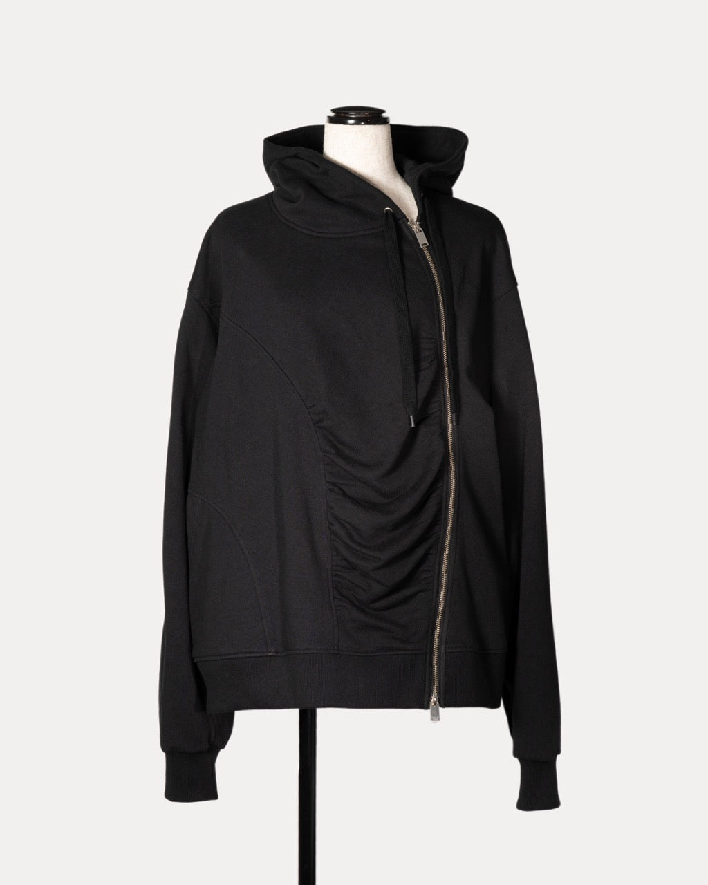 Gathered Cotton Hoodie