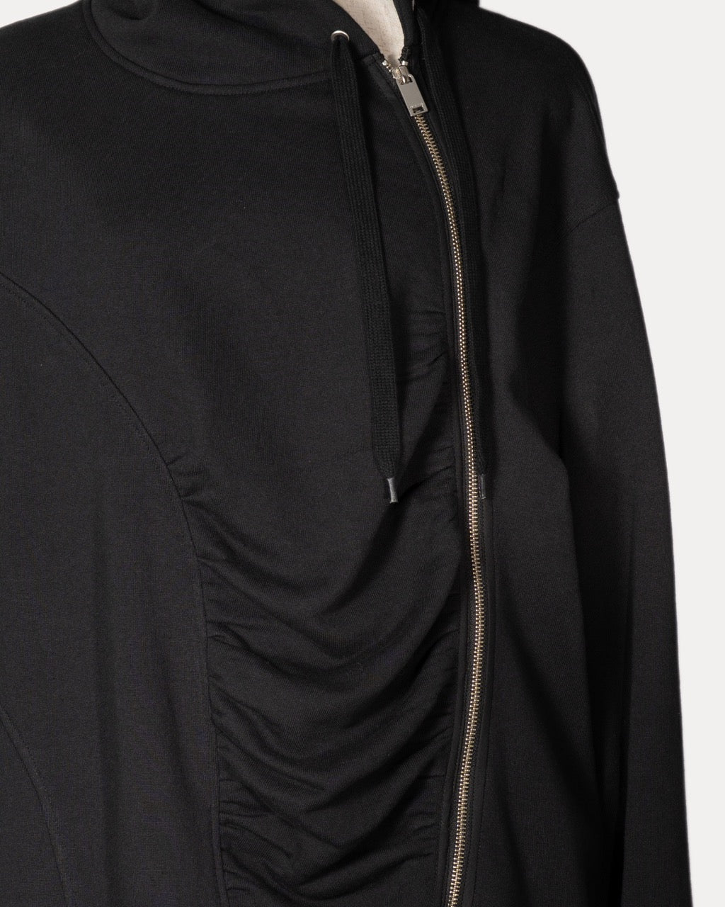 Gathered Cotton Hoodie