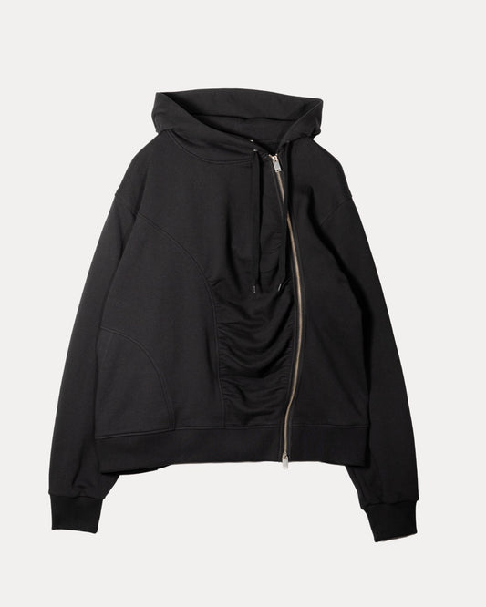 Gathered Cotton Hoodie