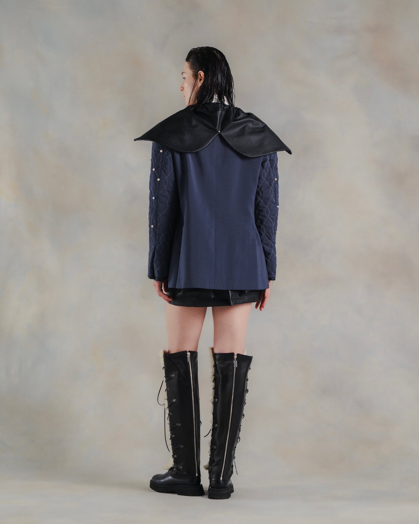 Leather Hooded ONE Jacket