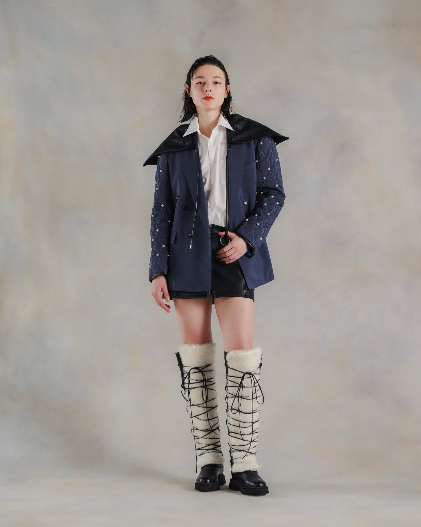 Leather Hooded ONE Jacket