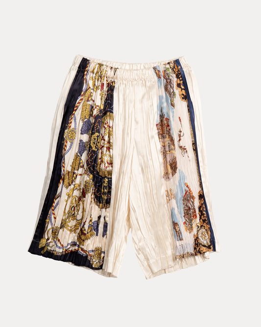 ”pleated” Vintage Scarf Shorts