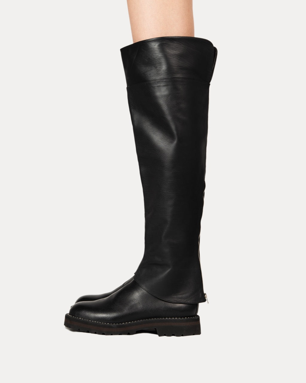 Leather Zip Boot Covers Long