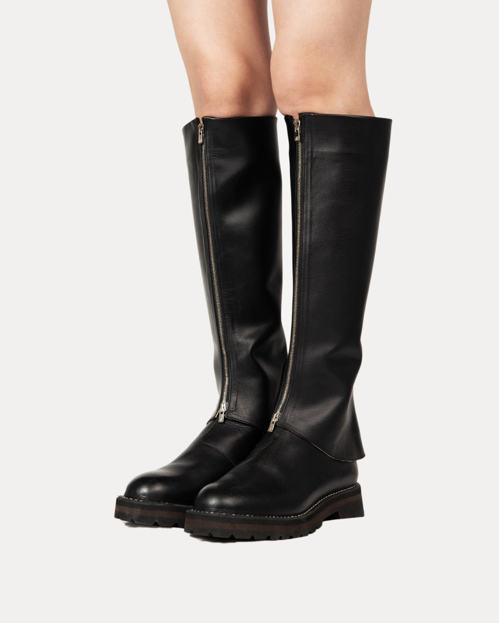 Leather Zip Boot Covers Short