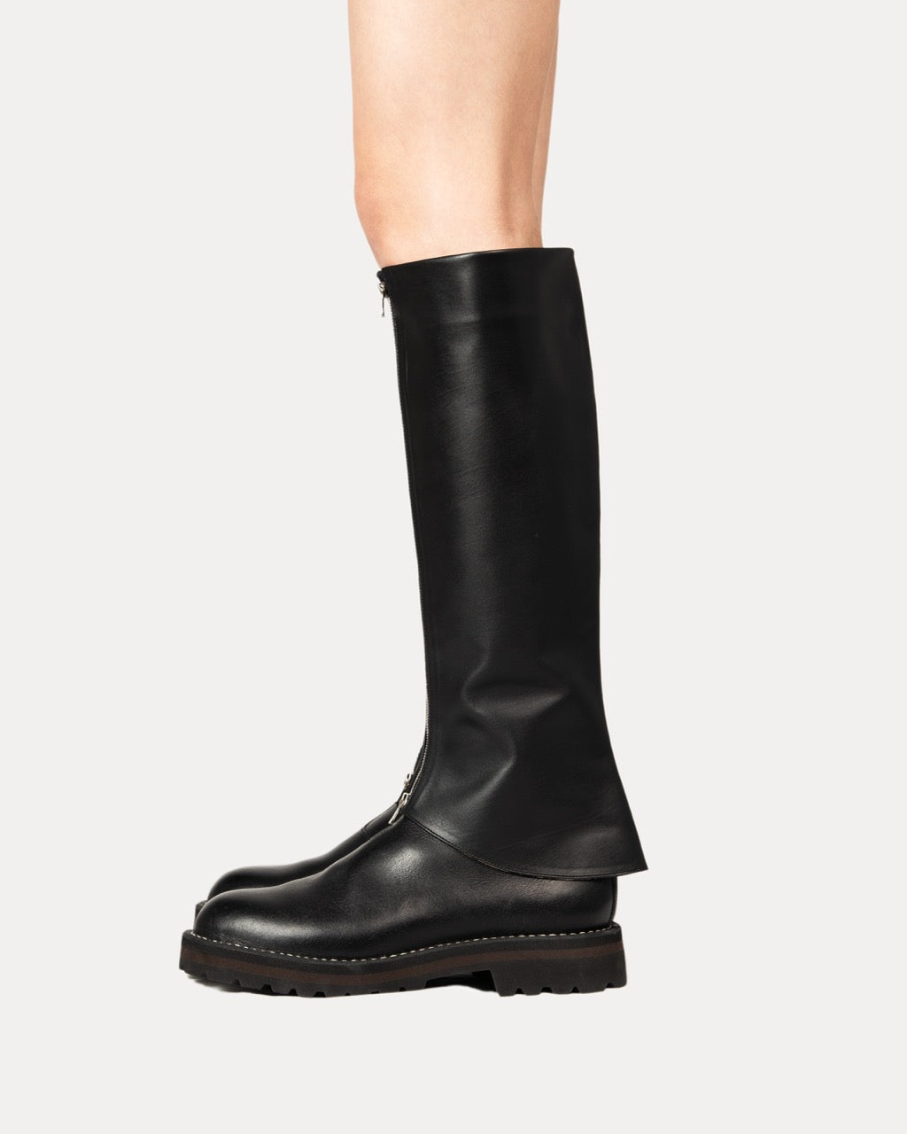 Leather Zip Boot Covers Short