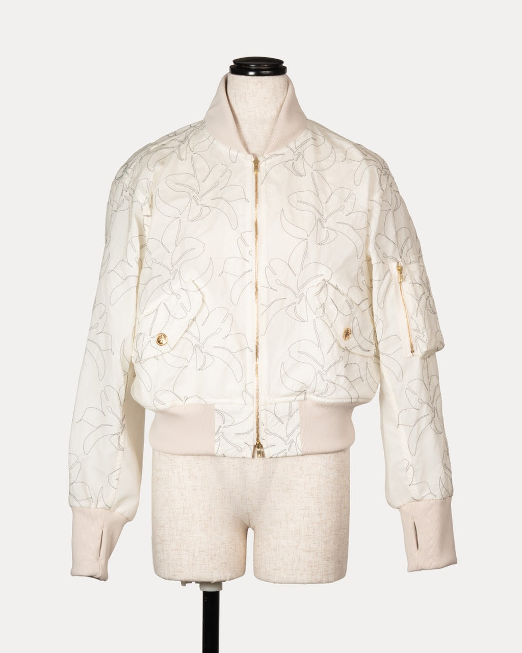 Floral Embroidery Bomber Jacket