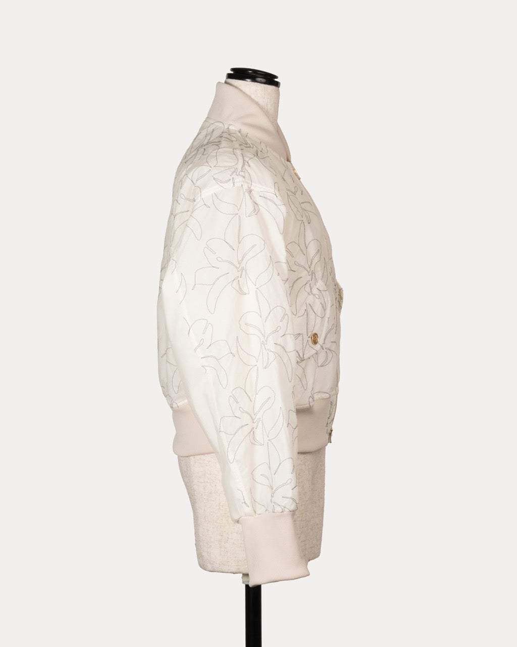 Floral Embroidery Bomber Jacket