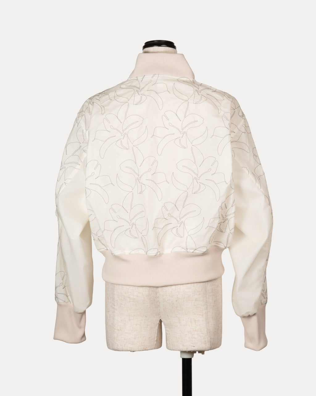 Floral Embroidery Bomber Jacket