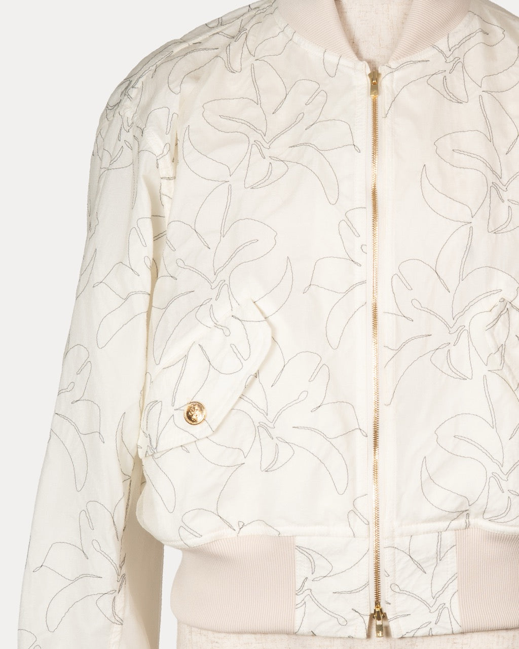 Floral Embroidery Bomber Jacket