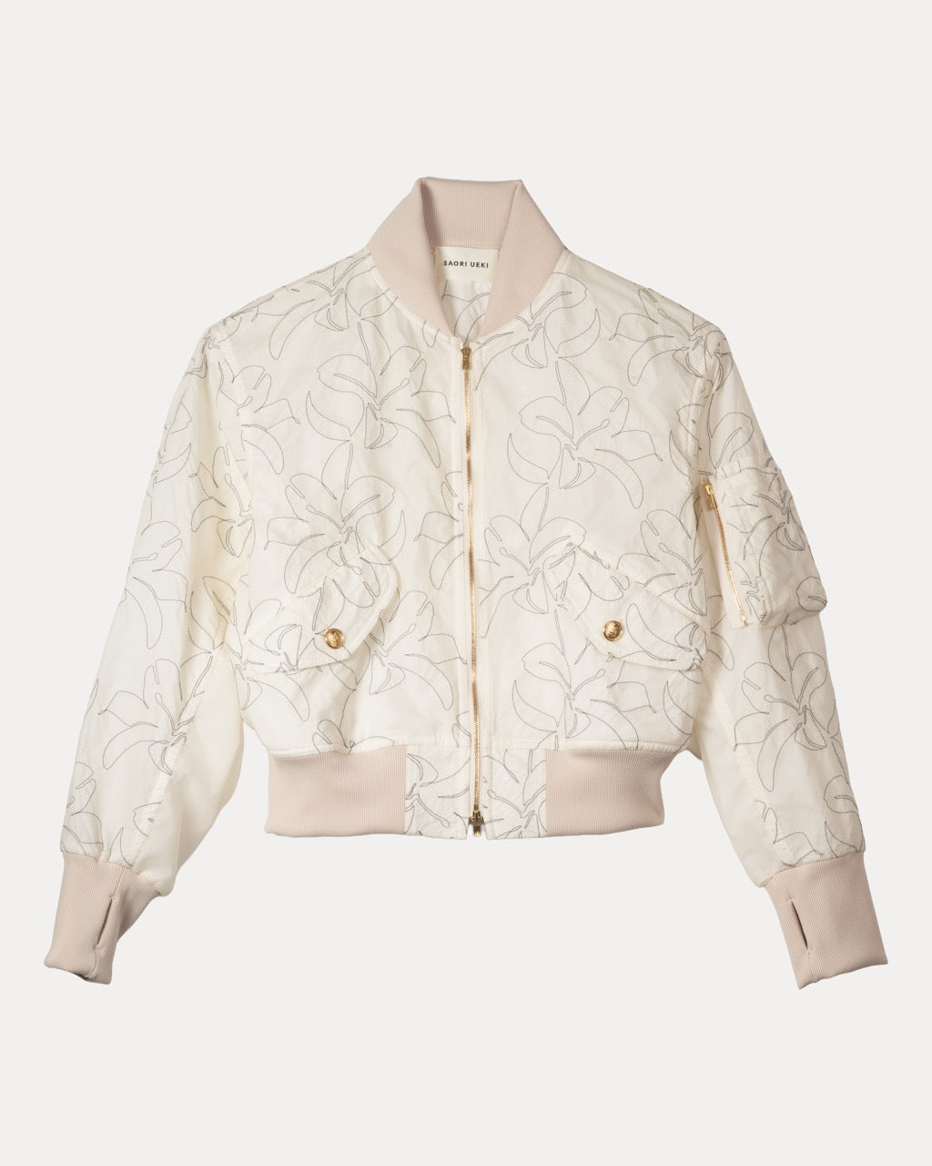 Floral Embroidery Bomber Jacket
