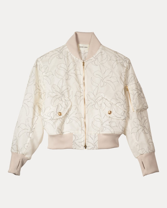 Floral Embroidery Bomber Jacket